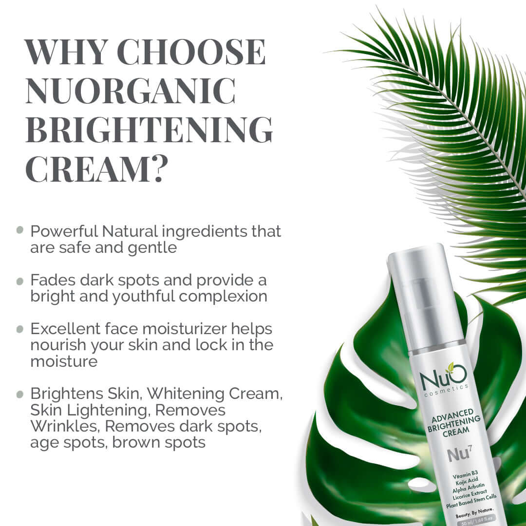 Advanced Brightening Cream | 7 Powerful Natural Ingredients to Minimize Dark Spots | Vegan-NuOrganic Cosmetics
