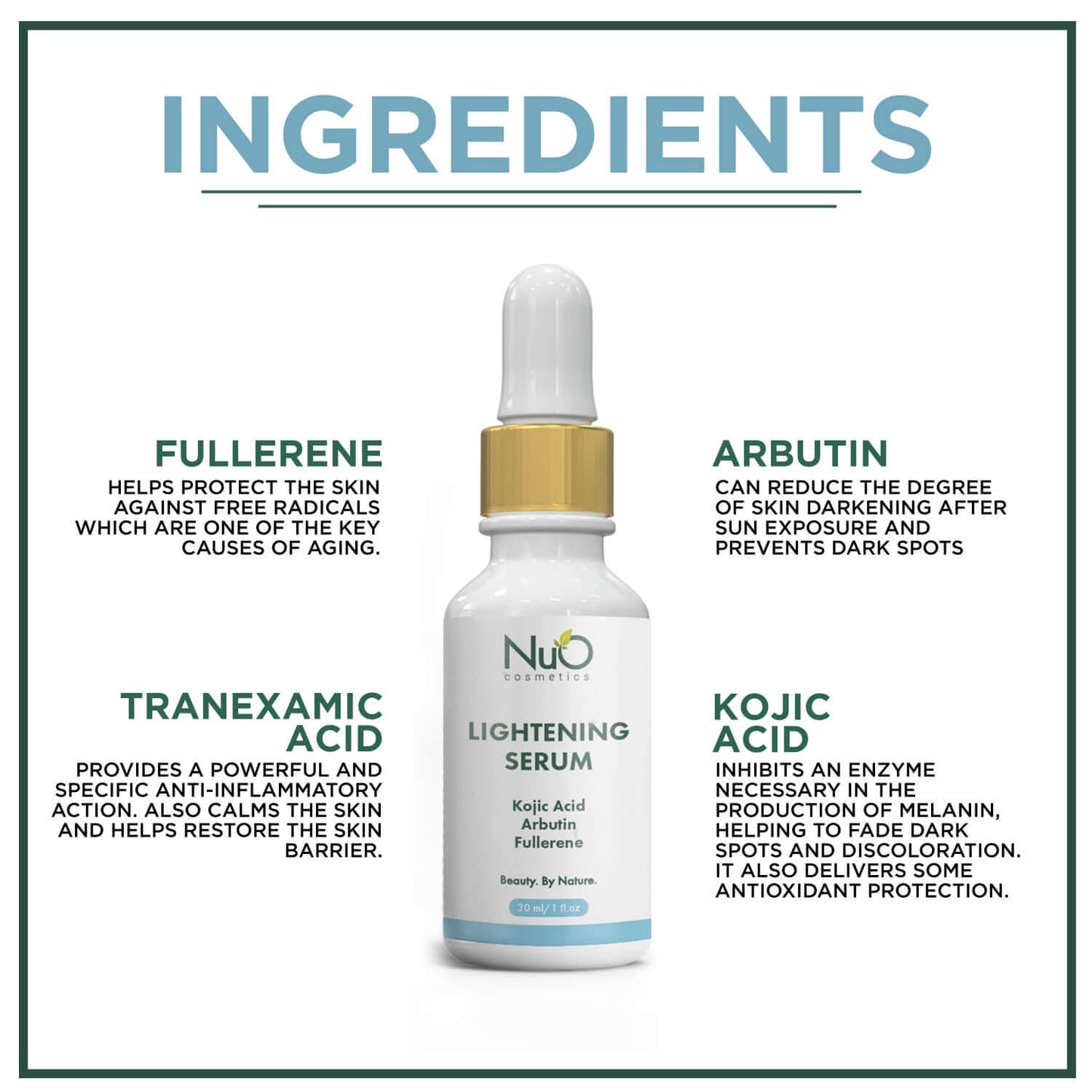 Lightening Serum-Fading Dark Spots, Age and Sun Spots | Strong Ingredients For Tough Spots-NuOrganic Cosmetics