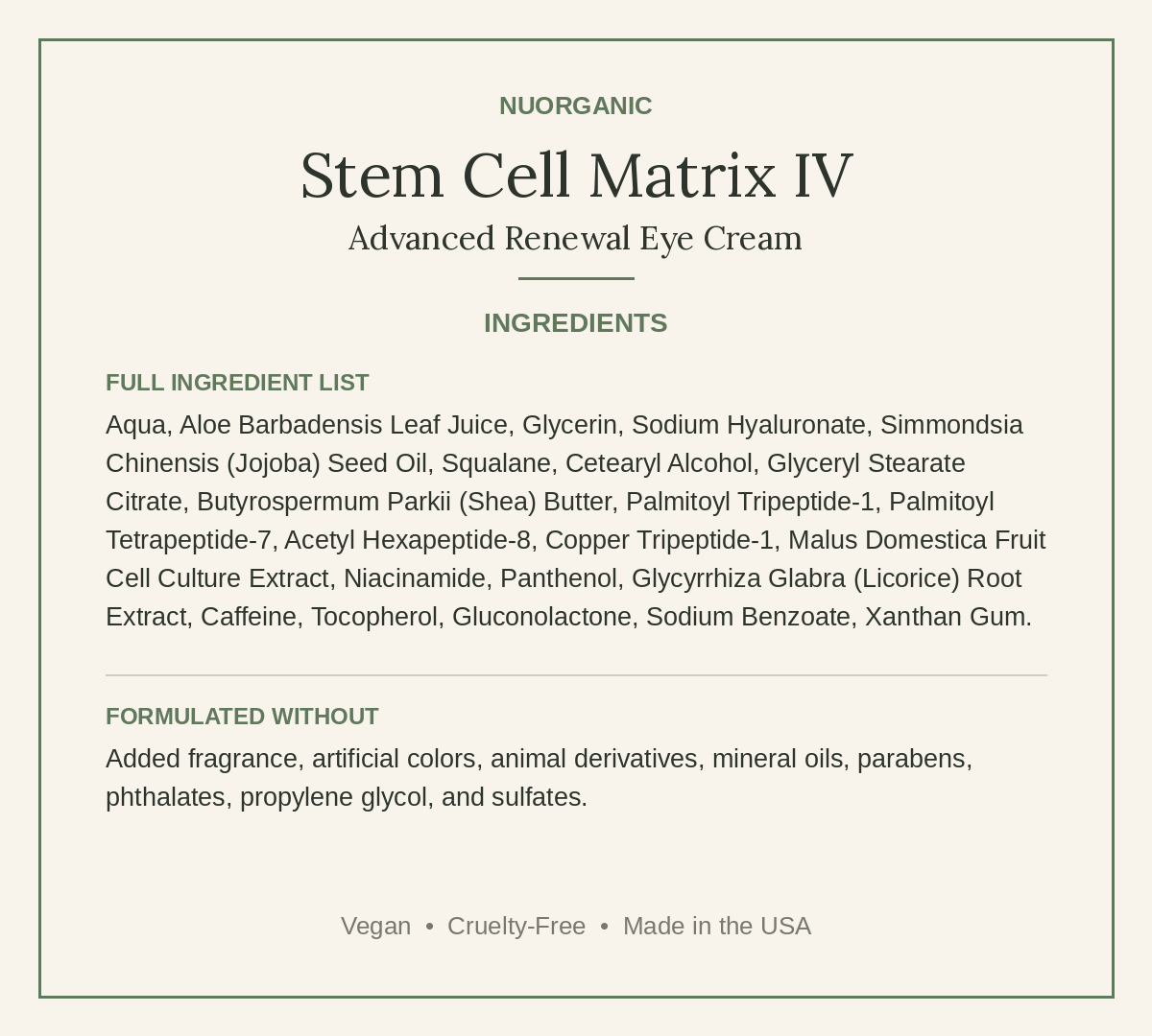 Stem Cell Matrix IV | Advanced Renewal Eye Cream