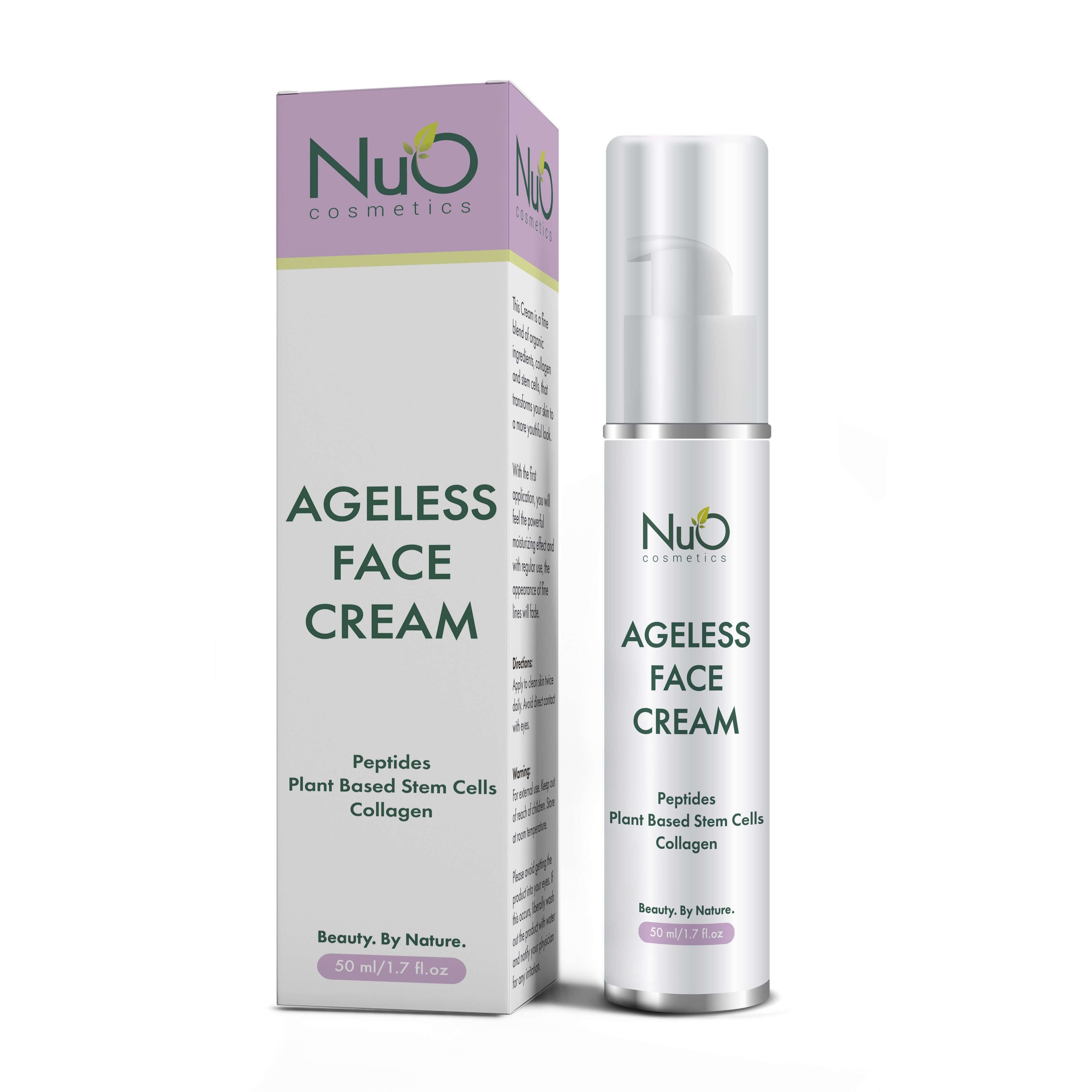 Ageless Face Cream- Fine Blend of Natural Ingredients, Collagen, and Peptides | Vegan-NuOrganic Cosmetics