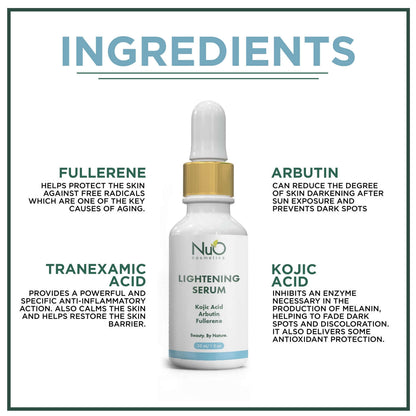 Lightening Serum-Fading Dark Spots, Age and Sun Spots | Strong Ingredients For Tough Spots-NuOrganic Cosmetics